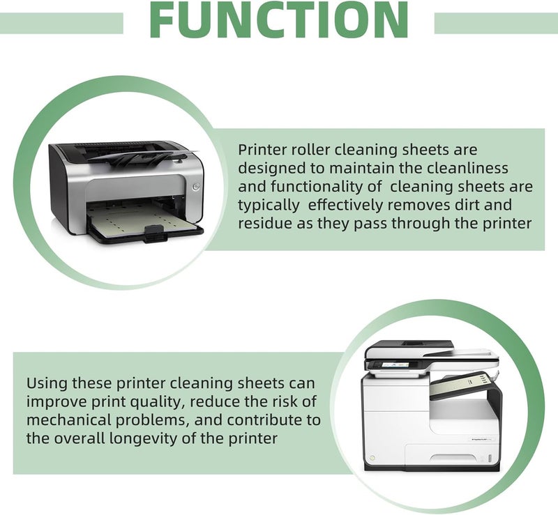 PROSOCOOL Printer Cleaning Sheets 20 PCS for Laser & Inkjet Copier Fax Roller Cleaning, 8.5 x 11 Inch Scanner Cleaning Sheets, Universal Roller Cleaning Paper, Dust & Debris Removal Roller Cleaning Paper - Image 5